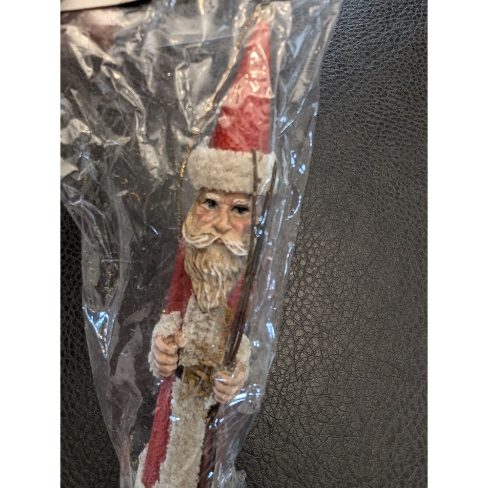 Vtg Pencil Santa Claus Folk Art Christmas Ornament Figurine Home Decor 7" Roman - Picture 4 of 8